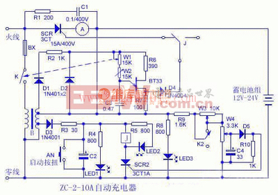 10A蓄电池自动充电器电路图_电路图_电子产品世界